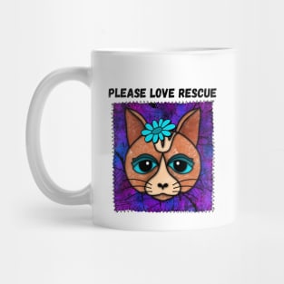 Please Love Rescue Cat Design In Patch-style Mug